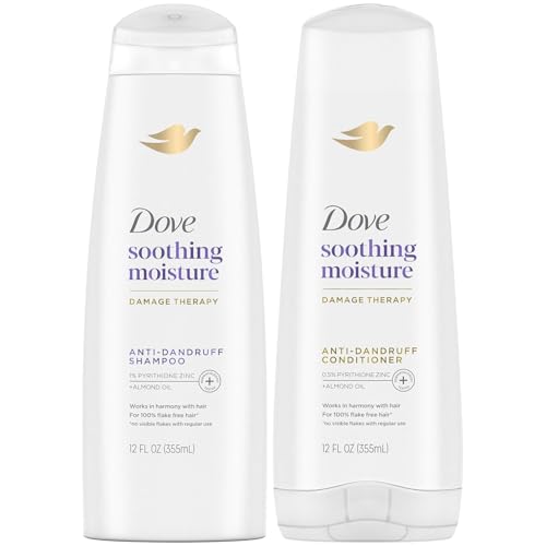 Dove Shampoo and Conditioner Set – DermaCare Scalp Hydrating Dandruff Shampoo for Women and Men, Dandruff Treatment for Itchy Scalp Relief with Pyrithione Zinc, 12 Oz (2 Piece Set)