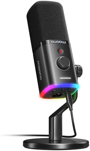 MAONO Dynamic Gaming Microphone: USB XLR Dynamic Computer Microphone with Software-RGB PC Mic for Gamer-Podcast Microphone Kit for Streaming Recording Studio YouTube Content Creation Online Chat