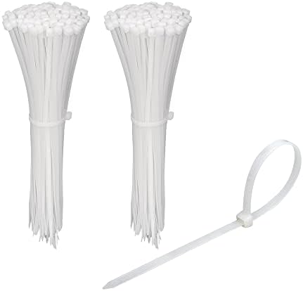 200 Pack Bulk KOOWIN Small 6 inch Nylon Plastic Cable Zip Ties Wire Wraps White