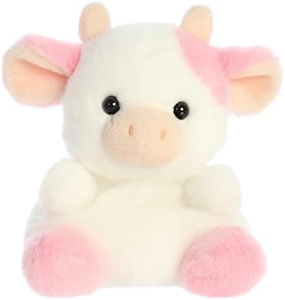 Aurora® Adorable Palm Pals™ Belle Strawberry Cow™ Stuffed Animal - Pocket-Sized Play - Collectable Fun - Pink 5 Inches
