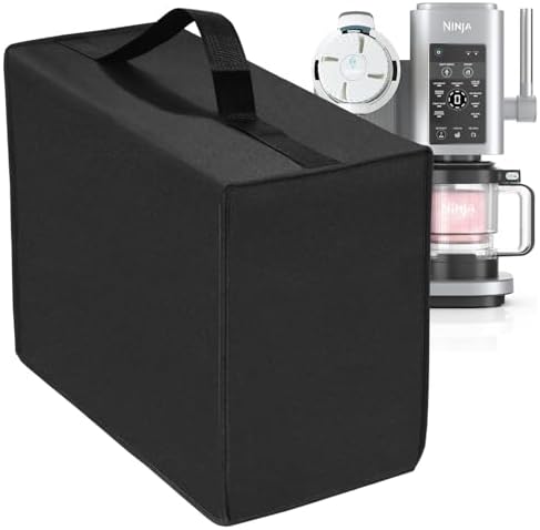 Ice Cream Maker Cover for Ninja Swirl by CREAMi Ice Cream and Soft Serve Maker NC701, Heavy Duty Ice Cream Maker Waterproof Protective Cover for Ninja Ice Cream Maker (Black, 16.5×11×17in)