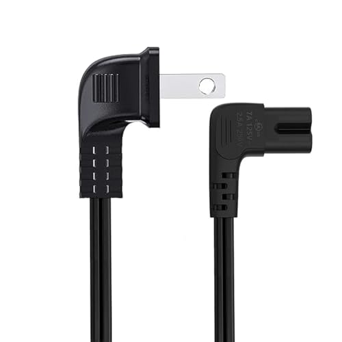 Power Cord for Samsung TV 2-Prong L-Shaped AC Power Cord UN40 UN43 UN48 UN49 UN50 UN55 UN60 UN70 UN75 UN65KS8000F Smart 4K, Compatible for LG, Sony, Sharp Panasonic, TCL TV Replacement (6FT)