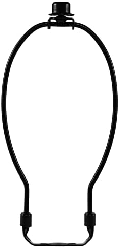 Complete Lamp Harp Set (1 Pack) - Black 9” Harp (Suitable for a 10" to 11" Lampshade) - Includes Harp, Saddle Holder Base and Finial - Harp Lamp Converter for Table and Floor Lamps