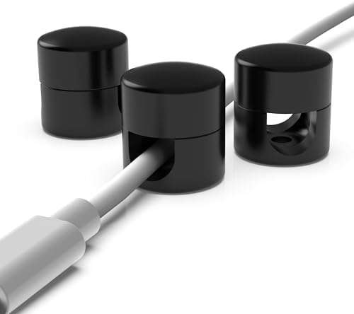 Cable Anchors for Desk Organization Black | Premium Aluminum Cord Organizers | Charger + Cable Management Clips for Home & Office | Stylish, Sturdy, & Functional | (3 Pack)