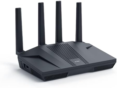 GL.iNet GL-MT6000(Flint 2) WiFi 6 Router with Wide Coverage, High-Speed Gaming Router, 2 x 2.5G Multi-Gig Ports+4 x 1G Ethernet Ports, Mass Device Connectivity, Rapid OpenVpn & WireGuard, 802.11ax