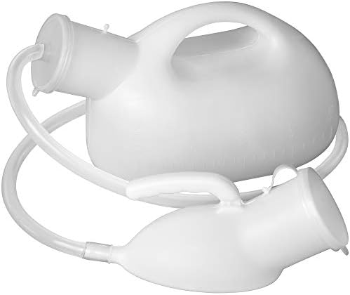 Men's Urinal with Hand-held Portable Urine Cup 2000 ml Large Capacity Male urinals for Elderly Hospital beds Wheelchair (White)