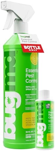 BugMD Ant Killer & Bug Spray Concentrate 3.7 oz and Empty Refillable Spray Bottle 32 oz.