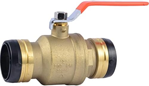 SharkBite 2 Inch Ball Valve, Push to Connect Brass Plumbing Fitting, PEX, Copper, CPVC, PE-RT and HDPE Pipe, UXLBV54