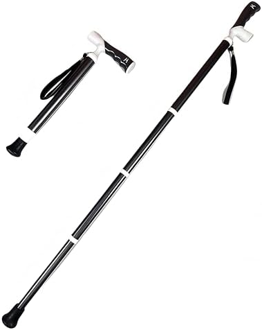 Folding Walking Cane for Men & Women, Adjustable Height & Handle - Lightweight Portable Walking Stick, Foldable Cane with Comfortable Grip