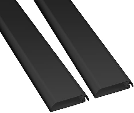 D-Line TV Wall Mount Cord Hider, Hide Mounted TV Cables, Wire Covers, Self Adhesive Cover for Cords, Paintable, Low Profile, Seamless Cable Raceway - 2X 2.36in W x 0.59in H x 15.7in L - Black