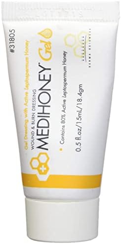 Medihoney Gel Wound and Burn Dressing – Natural Honey-Based Skin Care 0.5 oz