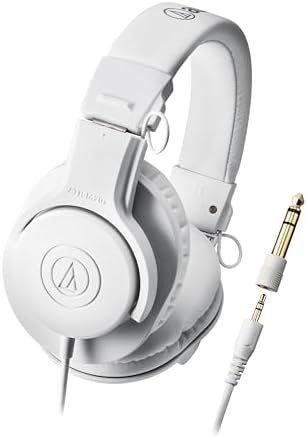 Audio-Technica ATH-M20x Professional Studio Monitor Headphones, White