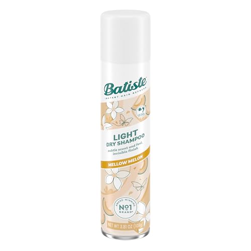 Batiste Light Dry Shampoo, Mellow Melon, Invisible Finish, Refresh Hair & Absorb Oil Between Washes, 3.81 Oz.