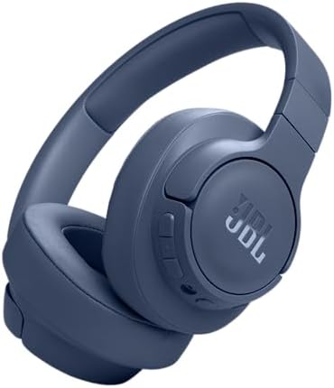 JBL Tune 770NC - Adaptive Noise Cancelling with Smart Ambient Wireless Over-Ear Headphones, Bluetooth 5.3, Lightweight and Foldable Design (Blue) (Renewed)