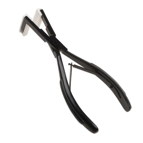 WENNALIFE Tape in Pliers Tape in Extension Tool, Tape in Clamp Tools for Hair Extension Pliers Tape in Hair Extensions Tools Kit Professional Flat Surface Sealing Clamp Tape in Tools for Hair, Black