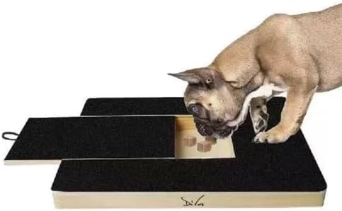 Dog Nail Scratch Board - Dog Scratch Pad for Nails – Durable Wooden Nail Filing Board with Treat Drawer - Scratch Pad for Dogs