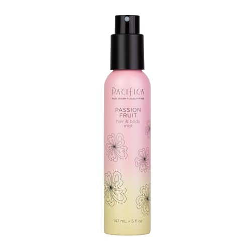 Pacifica Hair Perfume & Body Fragrance Spray Mist - Passion Fruit with Pineapple, Orange Blossom, Vanilla, Sandalwood & Bergamot – Alcohol-Free, Vegan & Cruelty-Free, 5 oz (1 Count)