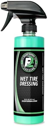 ExoForma Wet Tire Dressing Spray - Extremely High Shine Tire Dressing for That Wet Look - No Sling, Non-Greasy Silicone Formula with UV Protection - Easy to Apply, Minimal Cure Time - 16 fl oz