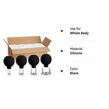 4 Pieces Glass Cupping Set Glass Silicone Cupping Cups Massage Vacuum Suction Cupping Cups for Body Face Leg Arm Back Shoulder Muscle and Joint Pain (Black)