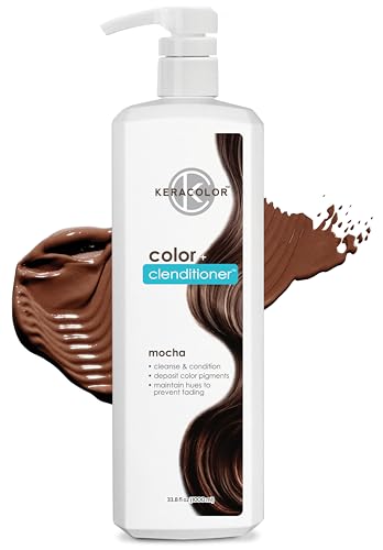 Keracolor Color + Clenditioner 3-in-1 Color-Depositing Conditioner, Gentle Cleansing Conditioner Infusing Semi-Permanent Hair Color, 9 Shades, 33.8 Fl Oz