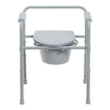 McKesson Folding Commode Chair with 7.5 qt Bucket, 350 lbs Weight Capacity, 13 1/2 in Seat Width, Adjustable Height, 1 Count