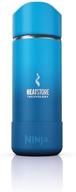 Ninja, Travel Mug, Sip Perfect 16oz, Brings Hot Drinks to Sippable Temperature in Minutes, Stainless Steel, Leak Proof, Dishwasher Safe, Metal, Insulated Tumbler, Tropical Blue, DW1603SB