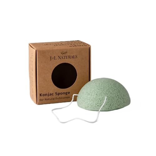 J&L Naturals Konjac Sponge | Exfoliating Face & Body Sponge for All Skin Types | Gentle Scrub | Cruelty Free, Vegan, Natural, Sustainable (Variety Pack, 5-Pack Bundle)