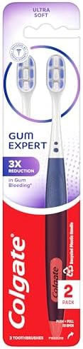 Colgate Gum Expert Ultra Soft Gum Toothbrush Pack, Extra Soft Toothbrush for Sensitive Gums, Gum Bleeding and Irritation, 2 Pack