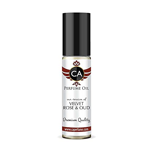 CA Perfume Impression of J. Mlon Velvet Rose & Oud For Men Replica Fragrance Body Oil Dupes Alcohol-Free Essential Aromatherapy Sample Travel Size Concentrated Long Lasting Roll-On 0.3 Fl Oz/10ml