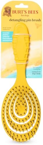 Burt’s Bees for Pets Detangling Pin Brush for Dogs with Medium to Long Hair with Handle Made from Recycled Plastics Collected from Coastal Communities | Dog Brush Removes Tangles and Loosens Matting