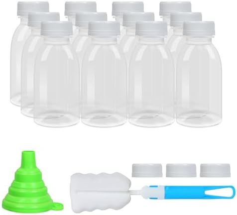 Dishwasher Safe 8oz Small Plastic Bottles with Caps Reusable BPA Free PP5 Juice Milk Water Smoothie Bottle Heat-Resistant Refillable