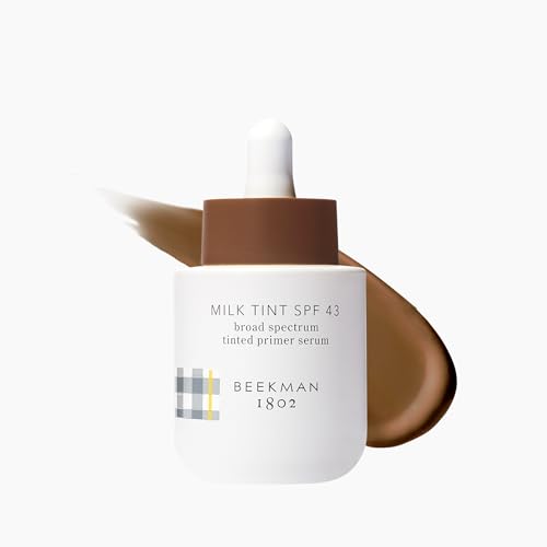 Beekman 1802 Milk Tint Face SPF 43 - Oxybenzone Free - 1 oz - Tinted Mineral Sunscreen, Makeup Primer & Moisturizer - Blends Seamlessly - Good for Sensitive Skin - Cruelty Free
