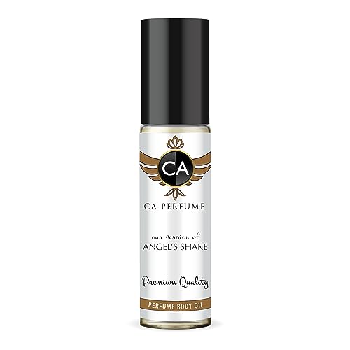 CA Perfume Impression of Angel's Share For Women & Men Replica Fragrance Body Oil Dupes Alcohol-Free Essential Aromatherapy Sample Travel Size Concentrated Long Lasting Attar Roll-On 0.3 Fl Oz/10ml