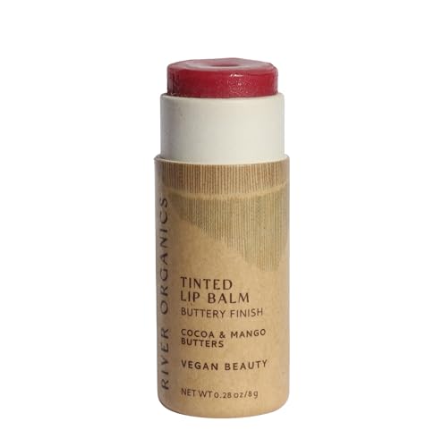 Tinted Lip Balm | Vegan, Cruelty-Free, Hydrating Lip Care in Compostable Cardboard Tube (Rose Gold) 0.28 oz.
