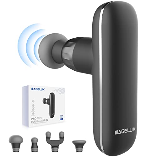 MAGELUX Mini Massage Gun Deep Tissue Muscle Massager, Powerful Quiet Portable Percussion Neck Back Massagers for Athletes, Small Travel Pain Relief Handheld Fascial Massager, Gifts for him Women