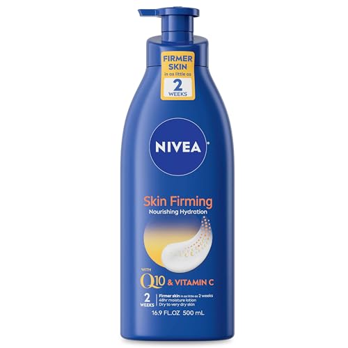 NIVEA Skin Firming Nourishing Hydration, Firming Body Lotion for Dry to Very Dry Skin with Q10 and Vitamin C, 16.9 Fl Oz Pump Bottle