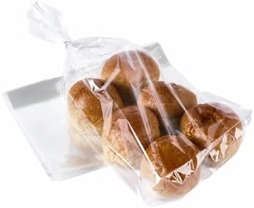 11 x 18 Inch French Bread Bags, 100 Clear Plastic Baugette Long Bags With Free Twist Ties - Mirco Perforated, Thickened, Freezer Safe, Disposable