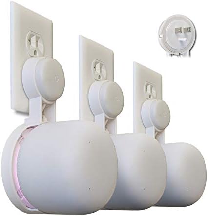 Nest WiFi Point Genie: The Simplest Lowest Profile Outlet Holder Mount for Google Nest WiFi Point | Reinforced Support | Great Sound | Open Access | No Messy Screws! (3-Pack)