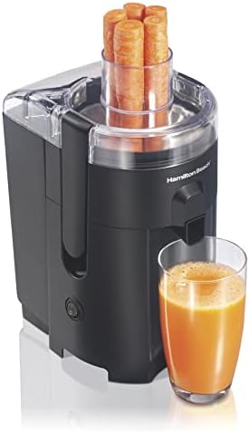 Hamilton Beach HealthSmart Juicer Machine, Compact Centrifugal Extractor, 2.4” Feed Chute for Fruits and Vegetables, Easy to Clean, BPA Free, 400W, Black (R67500)