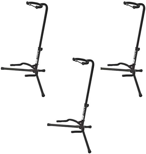 On Stage XCG4 Velveteen Padded Tubular Guitar Stand - (3 Pack)