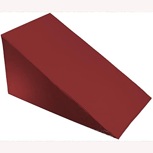 MoonRest 7”, 10”, 12”- inch Foam Bed Wedge Zippered Cover/Pillow Replacement Cover (24" x 24" x 7", Burgundy)