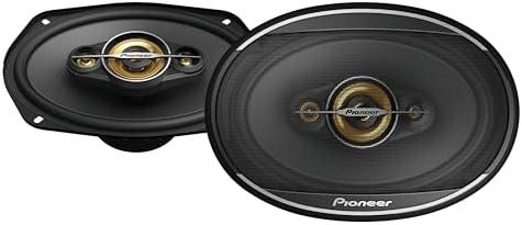 Pioneer TS-A6971F, 4-Way Coaxial Car Audio Speakers, Full Range, Clear Sound Quality, Easy Installation and Enhanced Bass Response, Black and Gold Colored 6” x 9” Oval Speakers