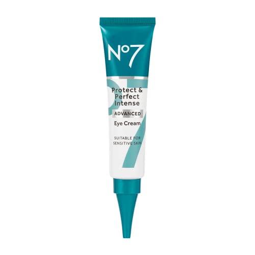 No7 Protect & Perfect Eye Cream - Intense Advanced Under Eye Cream for Dark Circles - Enriched with Hydrating Hyaluronic Acid and Nourishing Shea Butter to Revive Tired-Looking Eyes (0.5 Fl Oz)