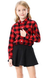 SANGTREE Family Matching Flannel Shirts Christmas Girls Flannel Shirts Long Sleeve Button Down Plaid Shirts Red, 12-13 Years = Tag 180