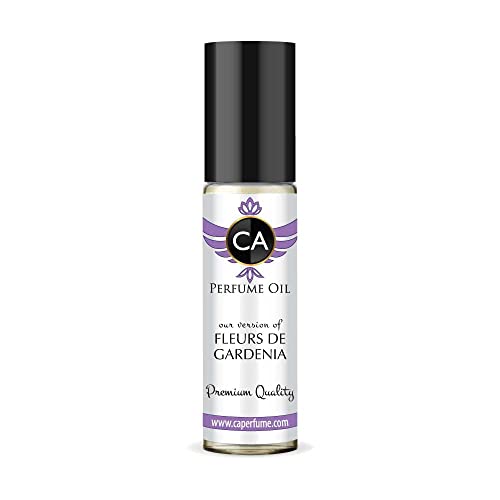 CA Perfume Impression of Fleurs De Gardenia For Women Replica Fragrance Body Oil Dupes Alcohol-Free Essential Aromatherapy Sample Travel Size Concentrated Long Lasting Attar Roll-On 0.3 Fl Oz/10ml