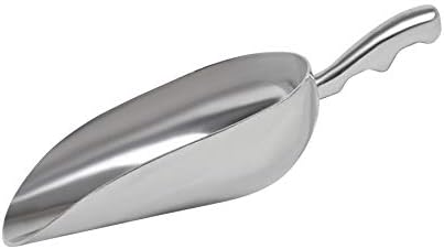 Cast Aluminum Utility Scoop - 24 oz. - Round Bottom, ice scoop For Multi-Purpose Use, With Finger Groove Handle (24 oz.)