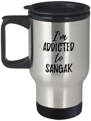 I'm Addicted To Sangak Travel Mug Funny Food Lover Gift Coffee Tea Car Commuter Insulated Lid 14 Oz