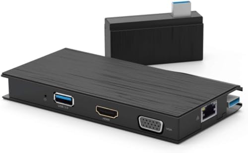 VisionTek VT100 Portable USB-A Dual Monitor Hub - 1x HDMI, 1x VGA, 2x USB Ports, micro/SD Reader, Ethernet for Windows