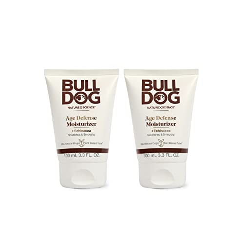 BULLDOG Mens Skincare and Grooming Age Defense Moisturizer, 3.3 Fluid Ounce - Pack of 2