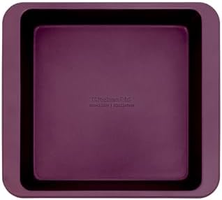 KitchenAid 9-In Nonstick Swiss Engineered Aluminized Steel Square Cake Pan, Dishwasher Safe, Beetroot